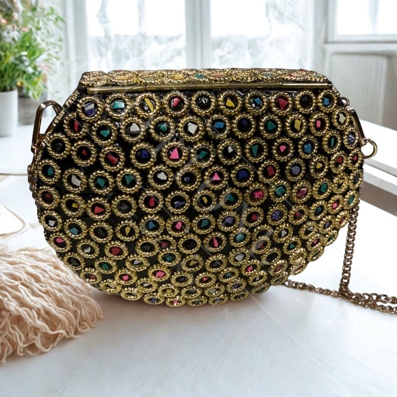 Ramla Atom Hand-Crafted Bag in Gold - Picture 3 of 5